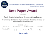 SSBSE 2020 Best Paper Award